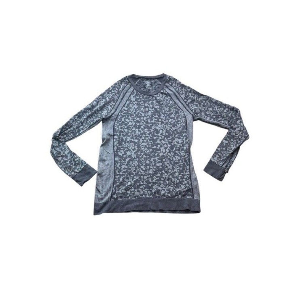 Title Nine Shirt Womens Size Medium Seamless Floral Jacquard  Base Layer Top
